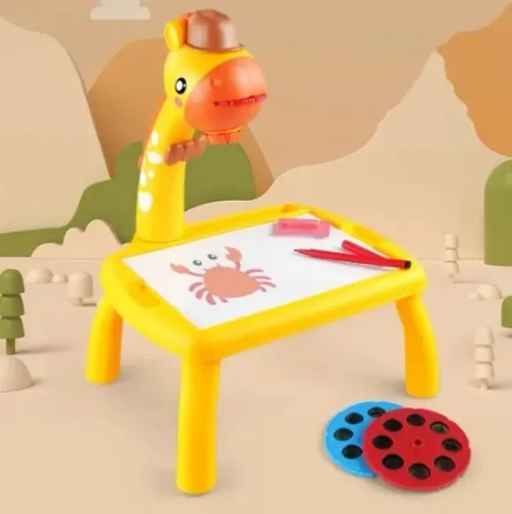 Table with light and with music inside | Mini Art Drawing Board Leds Projector Light Toy Children