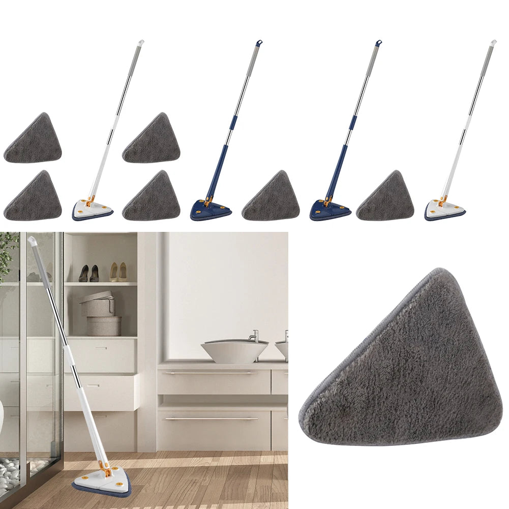 Extendable Triangle Mop 360 Twist Squeeze Window Glass Toilet Bathroom Floor