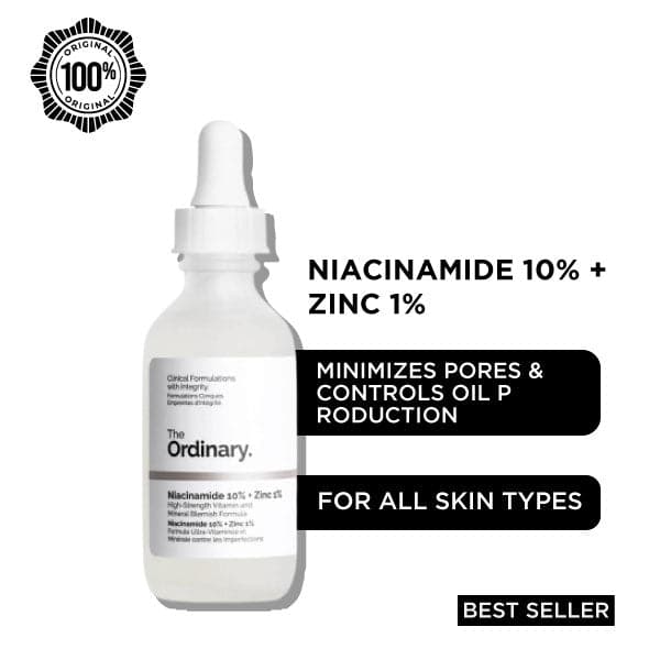 The Ordinary Niacinamide 10% + Zinc 1 % (30ML ) - with barcode & Batch Code