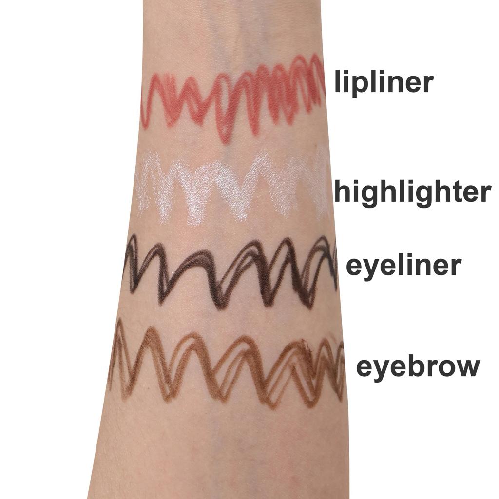Multi-effect 4 In 1 Eyeliner Eyebrow Pencil Contour Pen Long Lasting Waterproof for girls