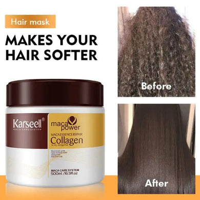 Karseell Hair Mask Collagen Treatment Cream – Argan Oil & Maca Essence, 16.9 OZ 500ml